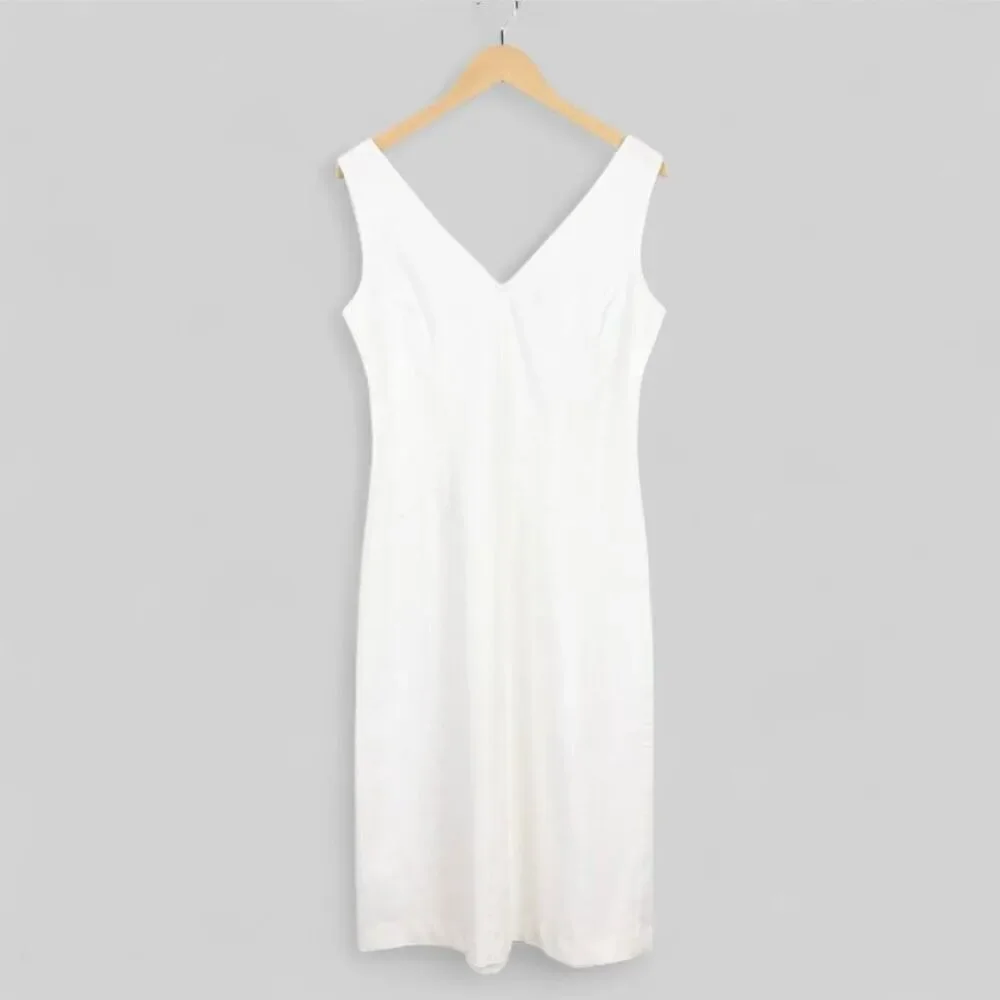 J. Crew Corset midi dress in stretch twill in White Size 10 NWT CI668